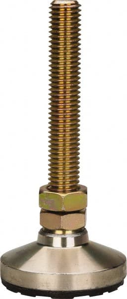 Gibraltar - 5/8-11 Bolt Thread, Studded Pivotal Stud Mount Leveling Pad & Mount - 6,000 Max Lb Capacity, 2-1/2" Base Diam - Exact Tooling