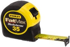 Stanley - 35' x 1-1/4" Yellow Blade Tape Measure - 1/16" Graduation, Inch Graduation Style, Yellow/Black Case - Exact Tooling