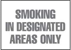 NMC - "Smoking in Designated Areas Only", 10" Long x 14" Wide, Rigid Plastic Safety Sign - Rectangle, 0.05" Thick, Use for Smoking Regulations - Exact Tooling