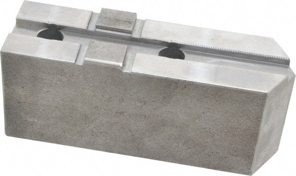 H & R Manufacturing - Tongue & Groove Attachment, Square Soft Lathe Chuck Jaw - Steel, 2-1/2" Btw Mount Hole Ctrs, 5-3/4" Long x 1-3/4" Wide x 2-3/8" High, 1/2" Groove - Exact Tooling