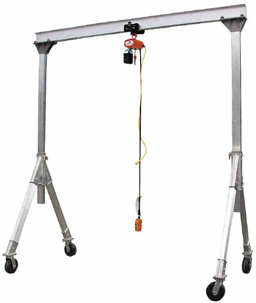 Vestil - 2,000 Lb Load Capacity, Aluminum Gantry Crane - 12' Span - Exact Tooling