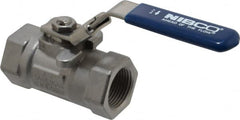 NIBCO - 3/4" Pipe, Reduced Port, Carbon Steel Standard Ball Valve - 1 Piece, Inline - One Way Flow, FNPT x FNPT Ends, Locking Lever Handle, 2,000 WOG - Exact Tooling