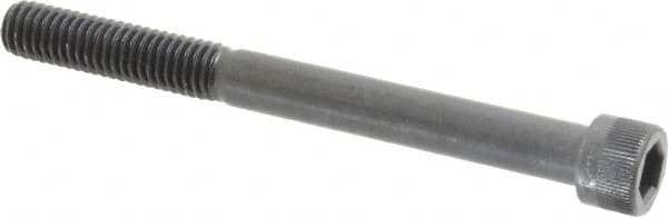 Made in USA - 3/8-16 UNC Hex Socket Drive, Socket Cap Screw - Alloy Steel, Black Oxide Finish, Partially Threaded, 4" Length Under Head - Exact Tooling
