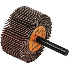 WALTER Surface Technologies - 2" Diam x 1" Face Width, Medium Aluminum Oxide Coated Mounted Flap Wheel - 1/4" Shank Mount, 80 Grit, Cloth Backing, 25,000 Max RPM - Exact Tooling