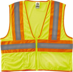 Ergodyne - Size L/XL High Visibility Orange Mesh General Purpose Vest - 44 to 52" Chest, ANSI/ISEA 107, Zipper Closure, 1 Pocket, Polyester - Exact Tooling