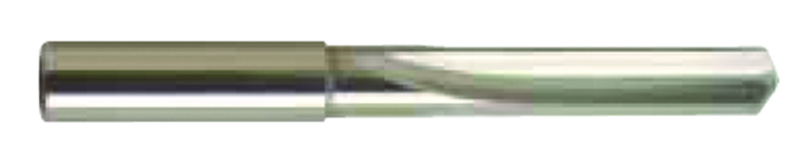 19.5mm Dia. - Carbide Straight Flute 4XD Drill-130Â° 4-Facet Point-Coolant-Bright - Exact Tooling
