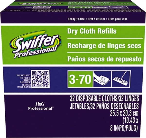 Swiffer - White Mop Refill - 8" Long x 10-5/8" Wide Head, Microfiber Head - Exact Tooling