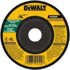 DeWALT - 24 Grit, 7" Wheel Diam, 1/4" Wheel Thickness, 7/8" Arbor Hole, Type 27 Depressed Center Wheel - Silicon Carbide, Resinoid Bond, 8,700 Max RPM - Exact Tooling