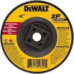 DeWALT - 24 Grit, 7" Wheel Diam, Type 27 Depressed Center Wheel - Zirconia Alumina, Resinoid Bond, 8,700 Max RPM - Exact Tooling