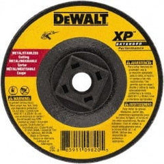 DeWALT - 24 Grit, 5" Wheel Diam, Type 27 Depressed Center Wheel - Zirconia Alumina, Resinoid Bond, 12,200 Max RPM - Exact Tooling