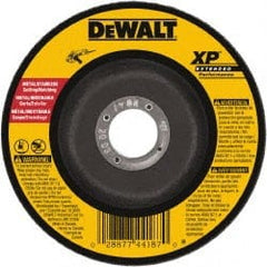 DeWALT - 24 Grit, 5" Wheel Diam, 3/32" Wheel Thickness, Type 27 Depressed Center Wheel - Zirconia Alumina, Resinoid Bond, 12,200 Max RPM - Exact Tooling