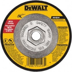 DeWALT - 24 Grit, 6" Wheel Diam, 3/32" Wheel Thickness, Type 27 Depressed Center Wheel - Aluminum Oxide, Resinoid Bond, 10,100 Max RPM - Exact Tooling