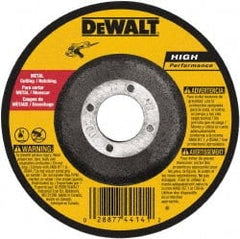 DeWALT - 24 Grit, 9" Wheel Diam, 3/32" Wheel Thickness, 7/8" Arbor Hole, Type 27 Depressed Center Wheel - Aluminum Oxide, Resinoid Bond, 6,600 Max RPM - Exact Tooling