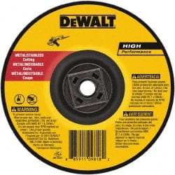 DeWALT - 60 Grit, 7" Wheel Diam, Type 27 Depressed Center Wheel - Aluminum Oxide, Resinoid Bond, 8,700 Max RPM - Exact Tooling