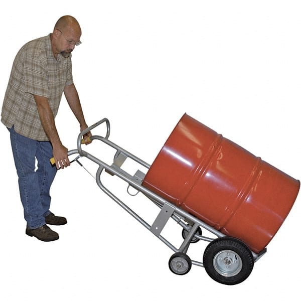 Wesco Industrial Products - 1,000 Lb Load Capacity, 30 & 55 Gal Pail Tipper - 25-7/8" Wide x 60" High, 4 Aluminum Wheels - Exact Tooling