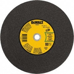 DeWALT - 14" 24 Grit Silicon Carbide Cutoff Wheel - 1/8" Thick, 1" Arbor, 5,500 Max RPM, Use with Gas Powered Saws - Exact Tooling