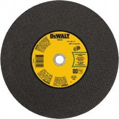 DeWALT - 14" 24 Grit Silicon Carbide Cutoff Wheel - 1/8" Thick, 1" Arbor, 5,500 Max RPM, Use with Gas Powered Saws - Exact Tooling