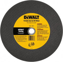 DeWALT - 12" 24 Grit Silicon Carbide Cutoff Wheel - 1/8" Thick, 1" Arbor, 6,400 Max RPM, Use with Gas Powered Saws - Exact Tooling