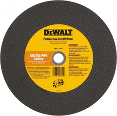 DeWALT - 12" 24 Grit Aluminum Oxide Cutoff Wheel - 1/8" Thick, 20mm Arbor, 6,400 Max RPM, Use with Gas Powered Saws - Exact Tooling