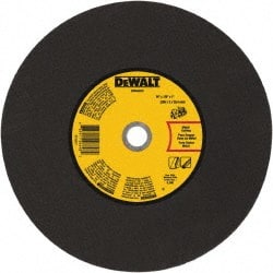 DeWALT - 14" 24 Grit Aluminum Oxide Cutoff Wheel - 1/8" Thick, 1" Arbor, 5,500 Max RPM, Use with Gas Powered Saws - Exact Tooling