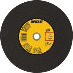 DeWALT - 14" 24 Grit Aluminum Oxide Cutoff Wheel - 1/8" Thick, 20mm Arbor, 5,500 Max RPM, Use with Gas Powered Saws - Exact Tooling