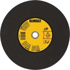 DeWALT - 14" 24 Grit Aluminum Oxide Cutoff Wheel - 1/8" Thick, 20mm Arbor, 5,500 Max RPM, Use with Gas Powered Saws - Exact Tooling