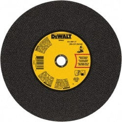 DeWALT - 14" 24 Grit Aluminum Oxide Cutoff Wheel - 0.109" Thick, 1" Arbor, 4,300 Max RPM, Use with Stationary Tools - Exact Tooling