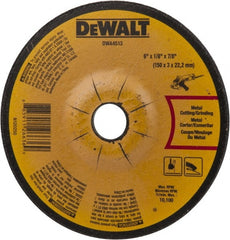 DeWALT - 24 Grit, 6" Wheel Diam, 1/8" Wheel Thickness, 7/8" Arbor Hole, Type 27 Depressed Center Wheel - Aluminum Oxide, Diamond Matrix Bond, 10,100 Max RPM, Compatible with Angle Grinder - Exact Tooling