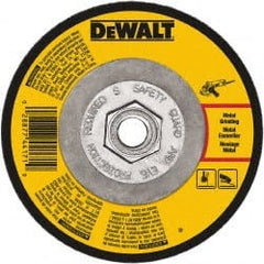 DeWALT - 24 Grit, 6" Wheel Diam, 1/8" Wheel Thickness, Type 27 Depressed Center Wheel - Aluminum Oxide, Diamond Matrix Bond, 10,100 Max RPM, Compatible with Angle Grinder - Exact Tooling