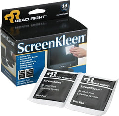 READ RIGHT - Pre-Moistened Screen Cleaning Wipes - Box, 5" x 5" Sheet Size, White - Exact Tooling