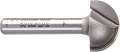 Amana Tool - 3/4" Cut Diam, 7/16" Length of Cut, 2 Flute Core Box Edge Profile Router Bit - Carbide-Tipped, 1/4" Shank Diam, 1-3/4" OAL, Uncoated - Exact Tooling