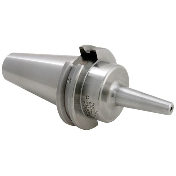 Techniks - 1/4" Hole Diam, CAT40 Taper Shank Shrink Fit Tool Holder & Adapter - 80mm Projection, 0.47" Nose Diam, Through Coolant - Exact Tooling