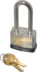 Master Lock - Keyed Different Retaining Key Conductive Lockout Padlock - 2" Shackle Clearance, 9/32" Shackle Diam, 1-1/4" Body Height x 1-9/16" Body Width, Black, 4 Pins - Exact Tooling