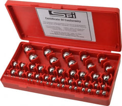 SPI - 1/8 to 1 Inch Diameter, Chrome Steel, Gage Ball Set - 0.0001 Inch Tolerance, Grade 24 Accuracy - Exact Tooling