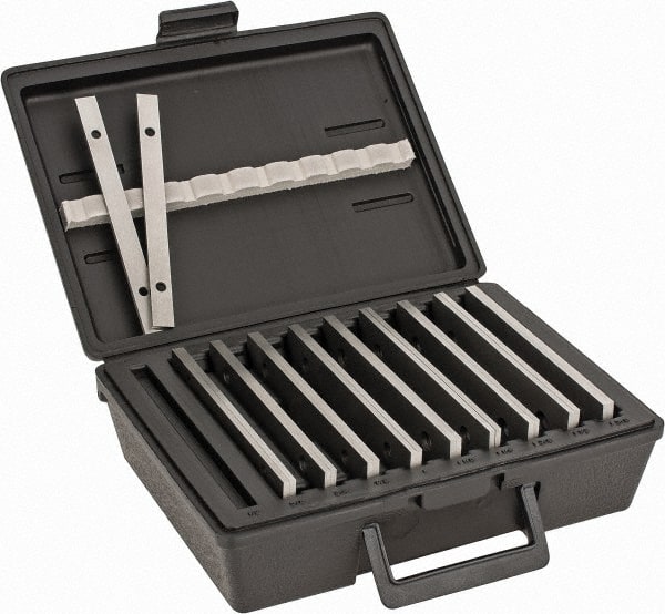 Fowler - 20 Piece, 6 Inch Long Steel Parallel Set - 1/2 to 1-5/8 Inch High, 1/8 to 1/8 Inch Thick, 50 RC Hardness, Sold as 10 Pair - Exact Tooling