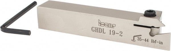 Iscar - External Thread, 0.33" Max Depth of Cut, 0.016" Min Groove Width, 4-1/2" OAL, Left Hand Indexable Grooving Cutoff Toolholder - 3/4" Shank Height x 3/4" Shank Width, GI.., GPV.., TIP.. Insert Style, GHD Toolholder Style, Series Cut Grip - Exact Tooling