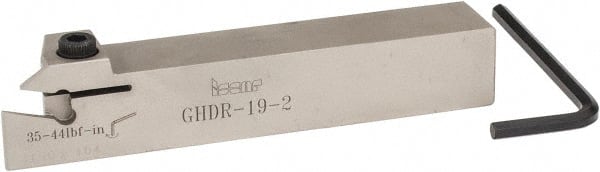 Iscar - External Thread, 0.33" Max Depth of Cut, 0.016" Min Groove Width, 4-1/2" OAL, Right Hand Indexable Grooving Cutoff Toolholder - 3/4" Shank Height x 3/4" Shank Width, GI.., GPV.., TIP.. Insert Style, GHD Toolholder Style, Series Cut Grip - Exact Tooling