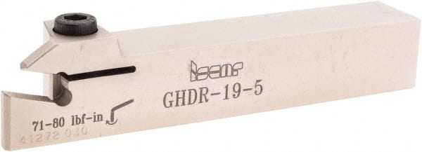 Iscar - GHD, External, Right Hand, 1/2" Max Depth of Cut, 0.197 to 1/4" Groove Width, Indexable Grooving Tool Holder - GI.. Insert Compatibility, 3/4" Shank Height, 3/4" Shank Width, 4-1/2" OAL - Exact Tooling