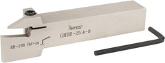 Iscar - External Thread, 1" Max Depth of Cut, 0.26" Min Groove Width, 6" OAL, Right Hand Indexable Grooving Cutoff Toolholder - 1" Shank Height x 1" Shank Width, GI.., GPV.., TIP.. Insert Style, GHD Toolholder Style, Series Cut Grip - Exact Tooling