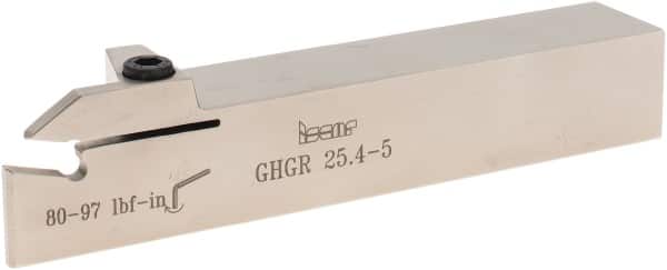 Iscar - External Thread, 1" Max Depth of Cut, 0.185" Min Groove Width, 6" OAL, Right Hand Indexable Grooving Cutoff Toolholder - 1" Shank Height x 1" Shank Width, GI.. Insert Style, GHG Toolholder Style, Series Cut Grip - Exact Tooling