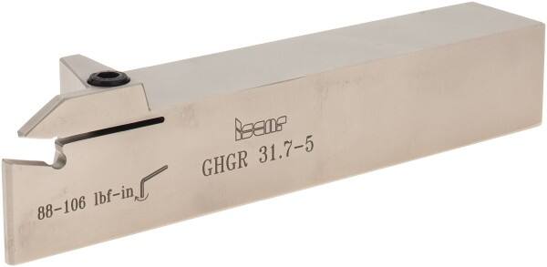 Iscar - External Thread, 1" Max Depth of Cut, 0.185" Min Groove Width, 7" OAL, Right Hand Indexable Grooving Cutoff Toolholder - 1-1/4" Shank Height x 1-1/4" Shank Width, GI.. Insert Style, GHG Toolholder Style, Series Cut Grip - Exact Tooling