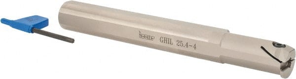 Iscar - GHI, Internal, Left Hand, 0.197" Max Depth of Cut, 0.098 to 0.157" Groove Width, Indexable Grooving Tool Holder - GIFI.., GIMY.., GINI.., GIPI.., TIPI.. Insert Compatibility, 1" Shank Width, 8" OAL - Exact Tooling