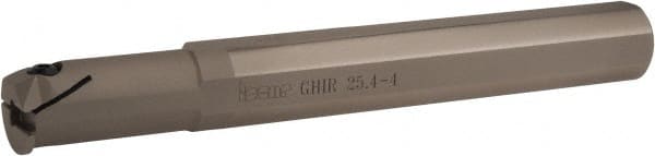 Iscar - GHI, Right Hand, 0.197" Max Depth of Cut, 0.098 to 0.157" Groove Width, Indexable Grooving Tool Holder - 1" Shank Width, 8" OAL - Exact Tooling