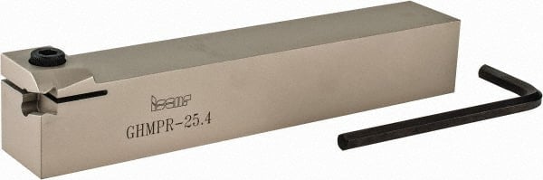 Iscar - GHMP, External, Right Hand, 0.189" Max Depth of Cut, 1/4" Max Groove Width, Indexable Grooving Tool Holder - GI.., GPV, TIP Insert Compatibility, 1" Shank Height, 1" Shank Width, 6" OAL - Exact Tooling