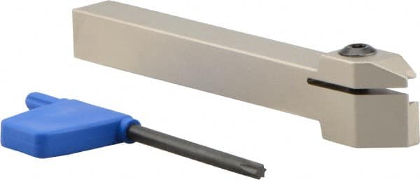 Iscar - GHM, External, Right Hand, 0.189" Max Depth of Cut, 0.157" Max Groove Width, Indexable Grooving Tool Holder - GI.. Insert Compatibility, 1/2" Shank Height, 1/2" Shank Width, 4-1/2" OAL - Exact Tooling