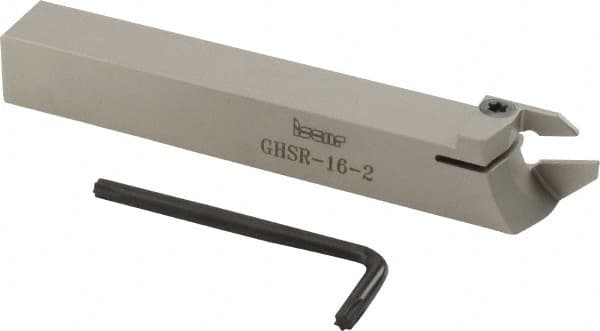 Iscar - GHS, Right Hand Cut, 1.26" Max Workpc Diam, GIG, GIM, GIP, TIP Insert, Indexable Cutoff Toolholder - 1.26 Max Depth of Cut, 16mm Shank Width, 16mm Shank Height, 120mm OAL - Exact Tooling