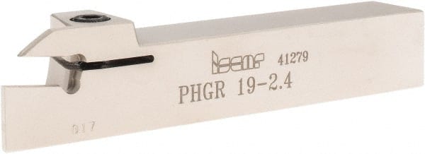 Iscar - PHG, External, Right Hand, 0.67" Max Depth of Cut, 3/32 to 1/8" Groove Width, Indexable Grooving Tool Holder - 3/4" Shank Height, 3/4" Shank Width, 4-1/2" OAL - Exact Tooling