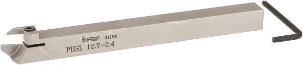 Iscar - PHS, External, Left Hand, 1/2" Max Depth of Cut, 3/32 to 1/8" Groove Width, Indexable Grooving Tool Holder - GDMW 2.4 Insert Compatibility, 1/2" Shank Height, 1/2" Shank Width, 5.9" OAL - Exact Tooling