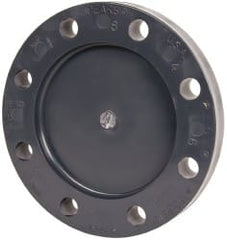 Value Collection - 6" Pipe, 11" OD, PVC Blind Pipe Flange - Schedule 80, Gray - Exact Tooling