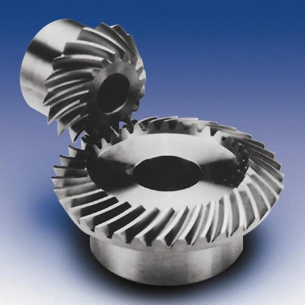 Boston Gear - 8 Pitch, 4-1/4" OD, 34 Tooth Spiral Bevel Gear & Pinion - 0.71" Face Width, Unhardened Steel - Exact Tooling